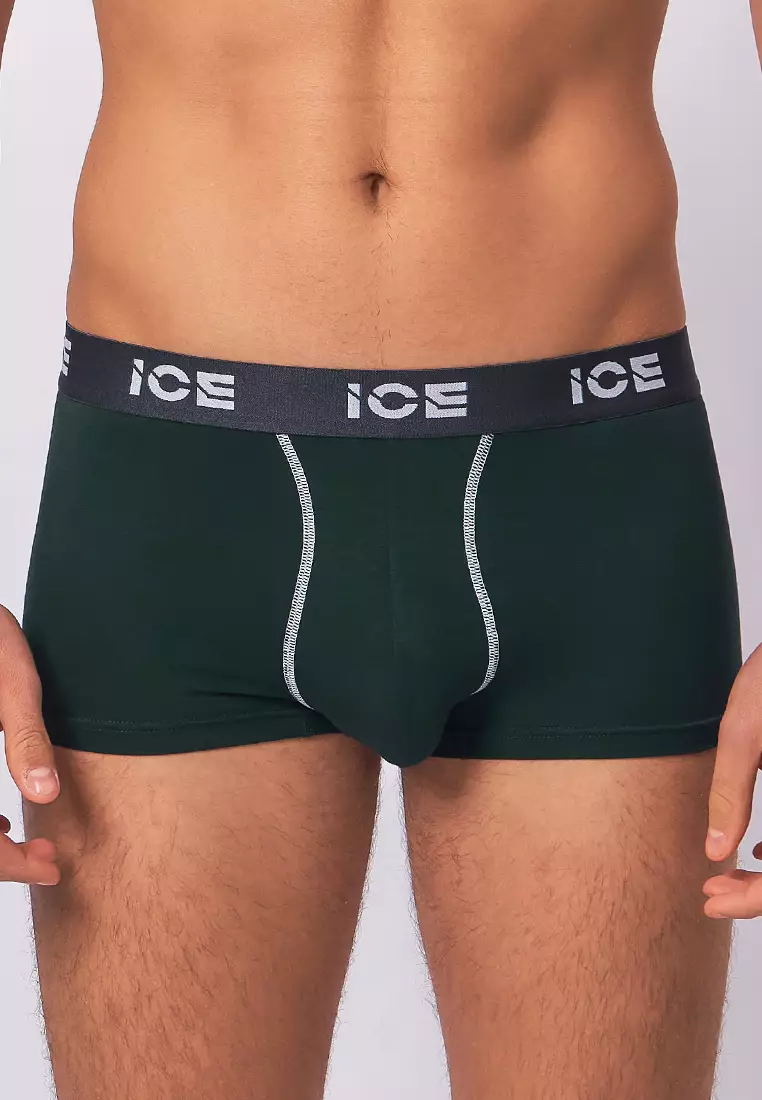  Ice Men Boxer Briefs With Pouch Contrast Stitch Nolan02 - Pine (Single Pack)