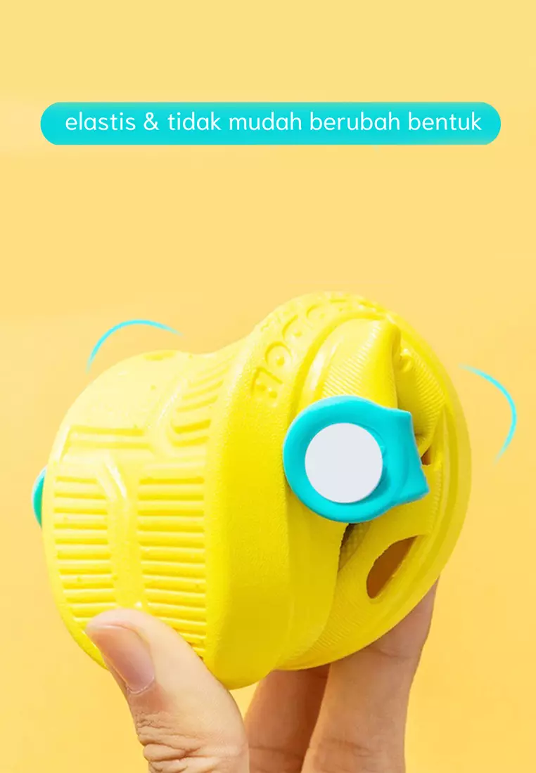 Wakakids Sandal Anak Laki Laki Slippers Karet Non Slip Model Baim Tali Belakang Karakter Dino Hijau Venhs