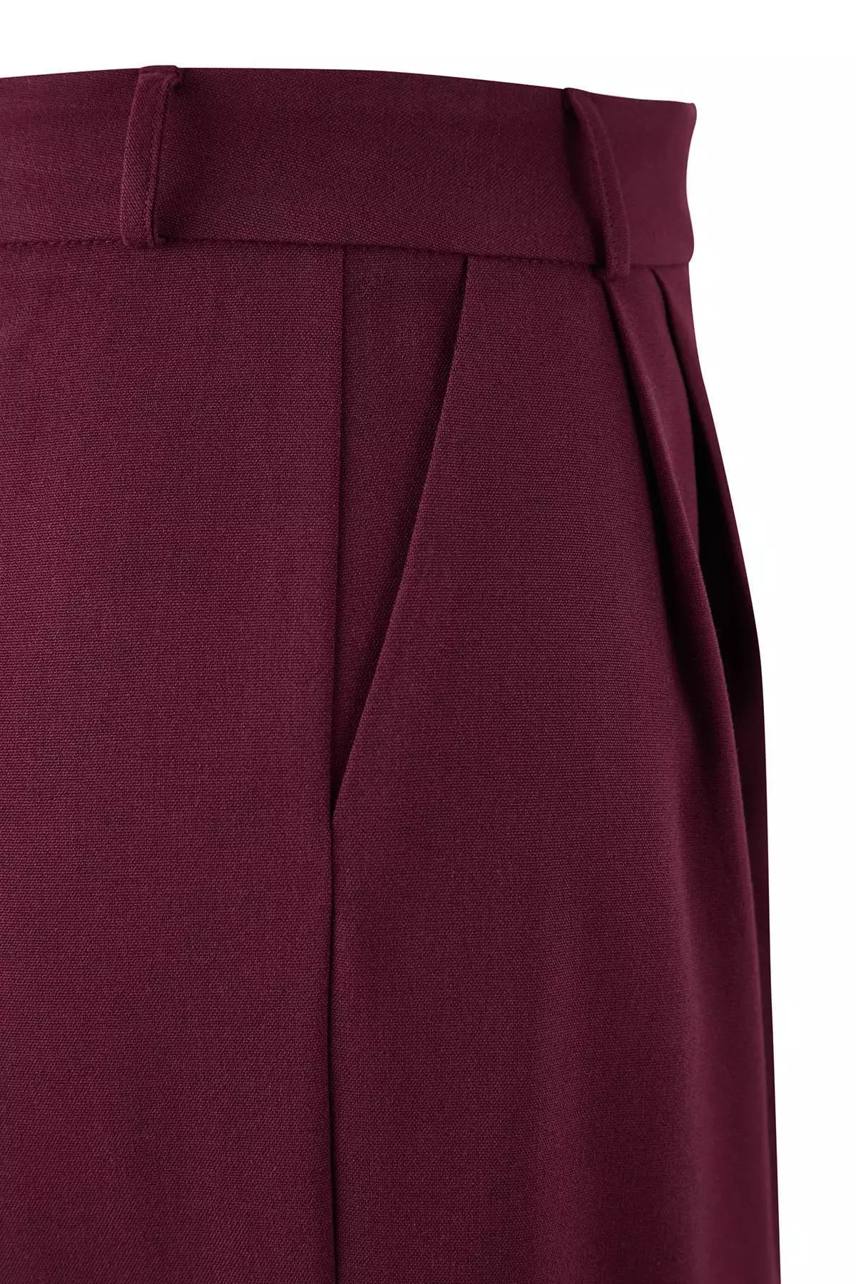 Plum Wide-Leg Woven Pants Tpraw23Pl16
