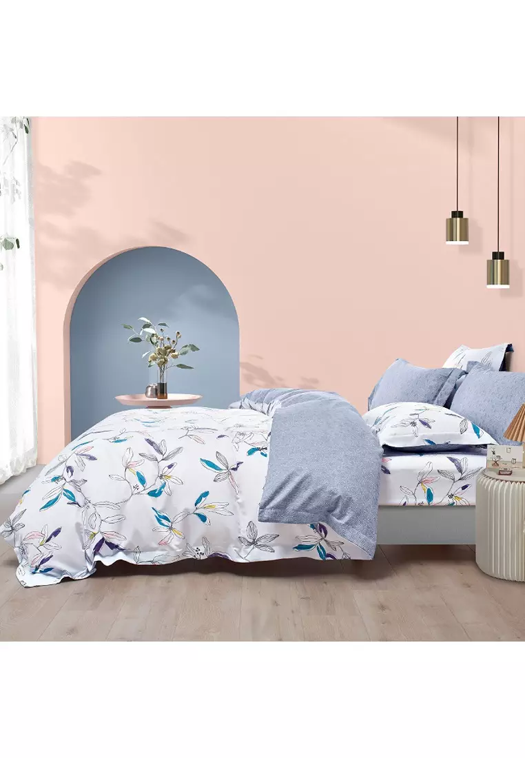 Buy Epitex Epitex (Quilt Cover Set) 1200TC Hybrid Botanic Silk Bedsheet