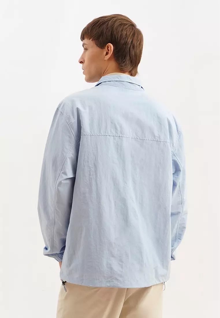 Relaxed Fit Windbreaker With Two Way Zipper