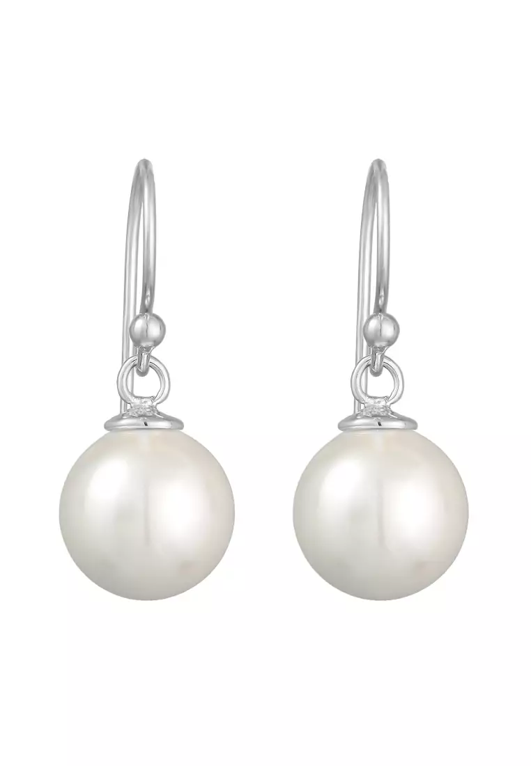 Anting Perhiasan Perak 925 Wanita Ear Hanger Classic Shell Core Pearl