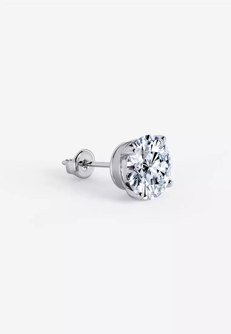 White quartz outlet stud earrings