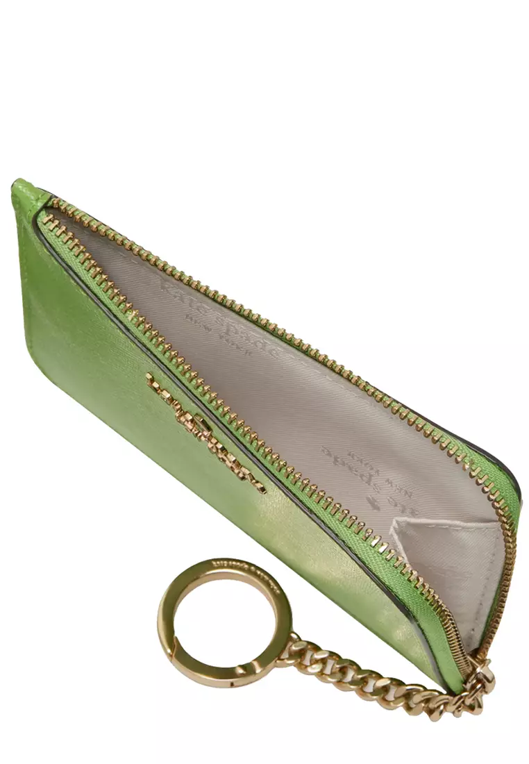 Madison Medium L-zip Card Holder in Turtle Green kg613