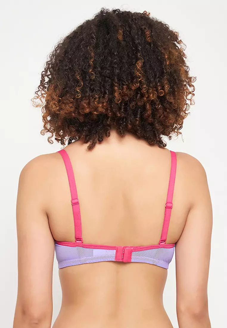 Padded Non-Wired Printed T-shirt Bra with Detachable Straps