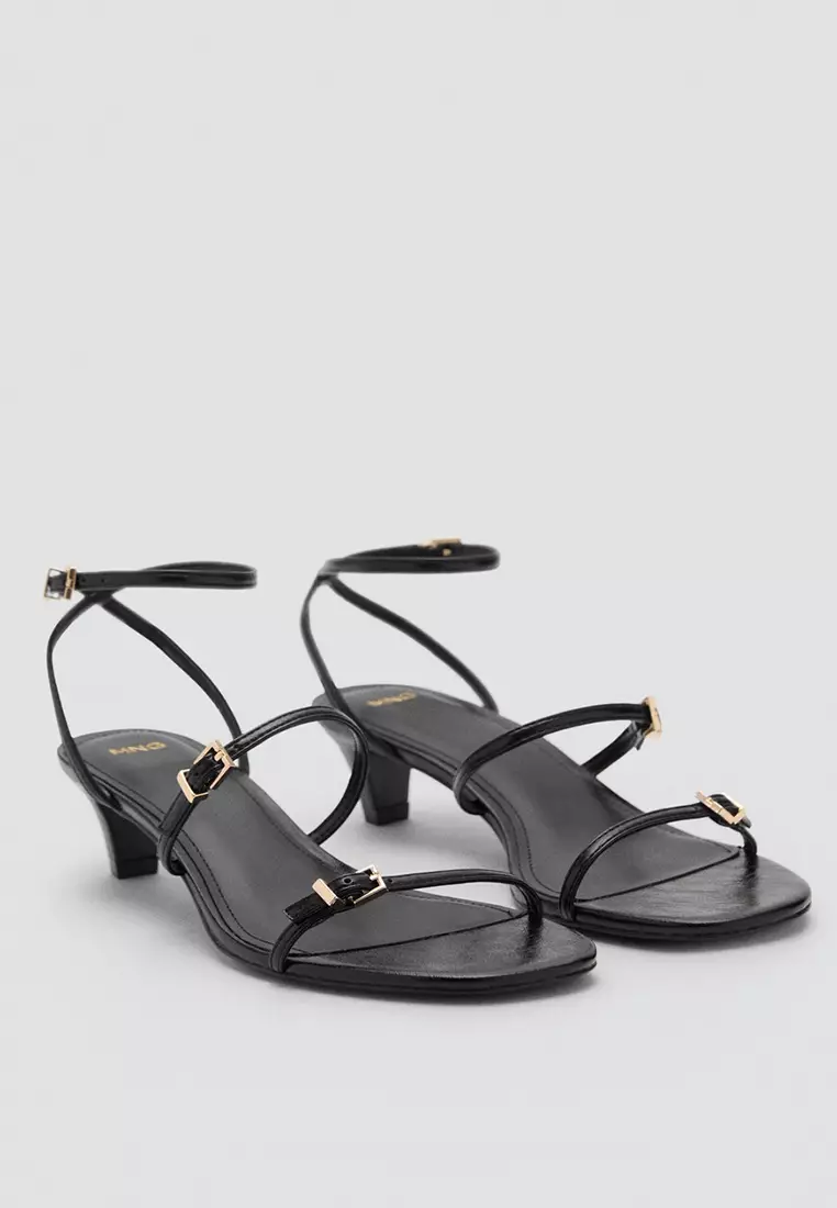 Kitten-Heel Sandals with Buckle