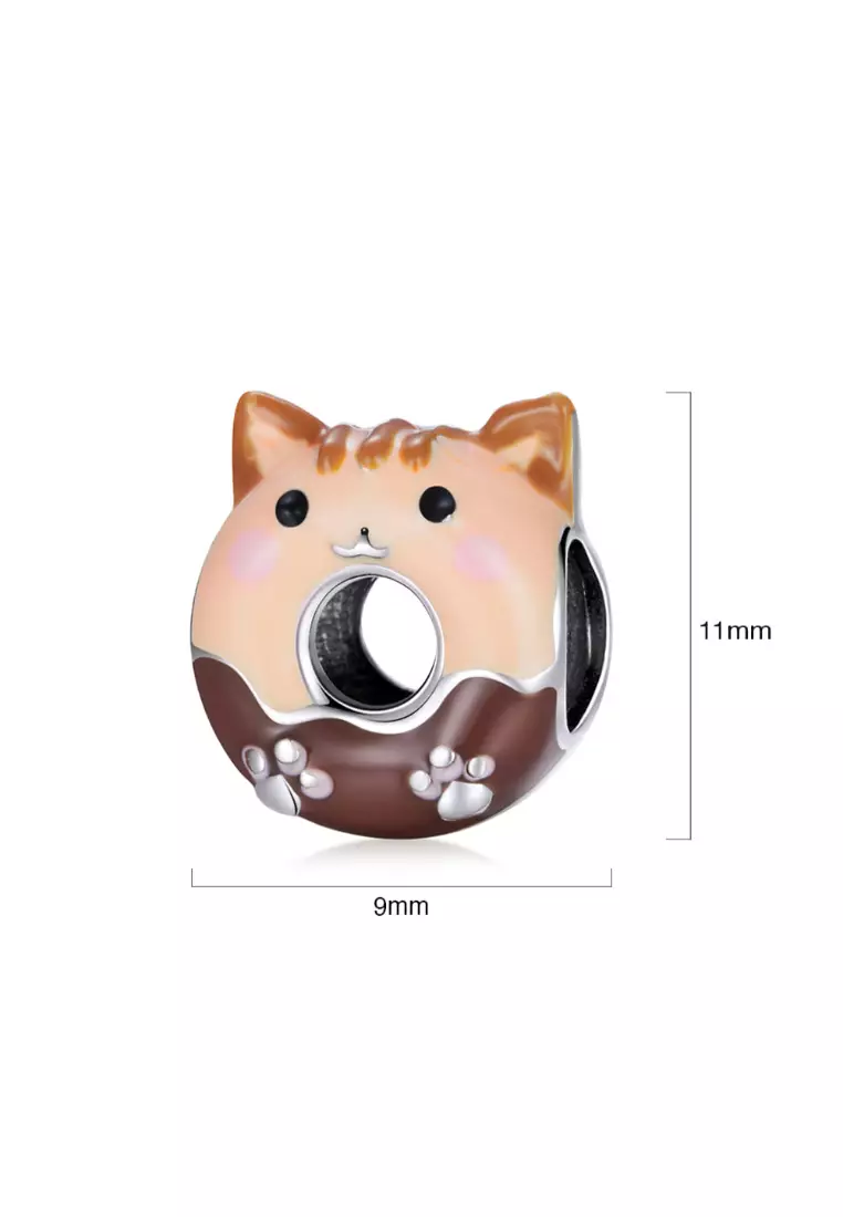 Solid 925 Sterling Silver Cutie Cat Pandora Inspired Charm