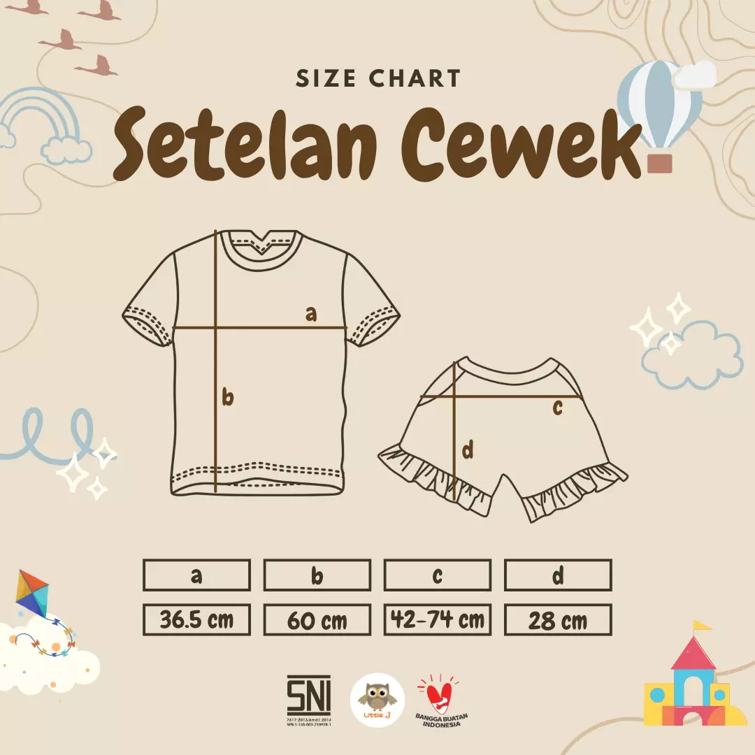 Little J - One Set Anak Cewek Setelan Anak Perempuan 6-48 Bulan 483
