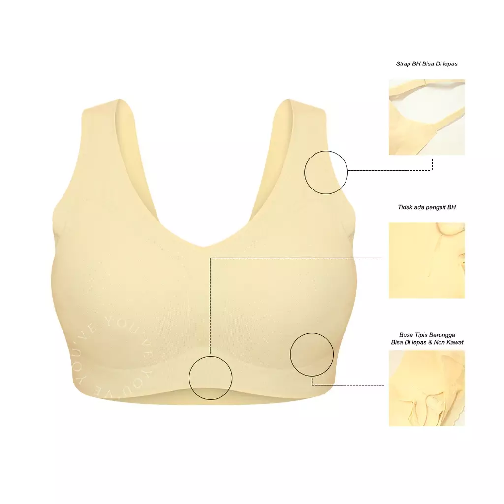 You’ve (YouHave) BH Seamless Jumbo Bra Seamless Sport Bra Wanita Tanpa Kait 100064