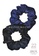 Moody Mood black and blue Mulberry Silk Scrunchies Set．Midnight & Black A075AACC50A52BGS_6