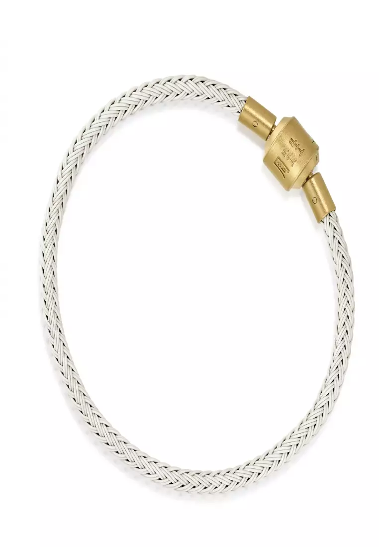 Stainless Steel Charm Bracelet for Women Light Grey 3mm