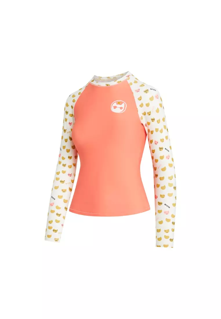 arena x Tsumori Chisato聯乘系列 女士貓臉圖案印花長袖防曬上衣