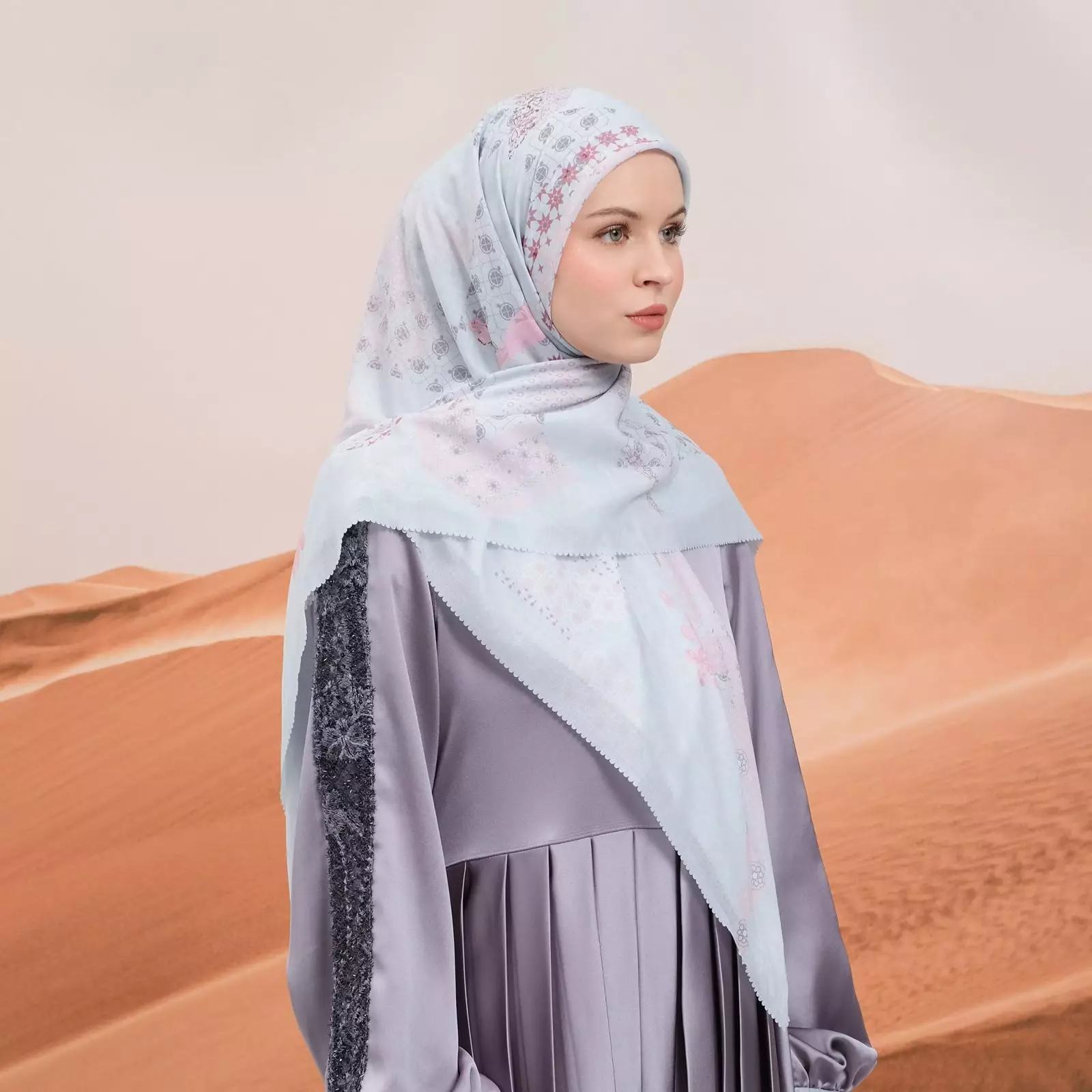 Dilara Printed Scarf | Hijab Segi Empat Motif