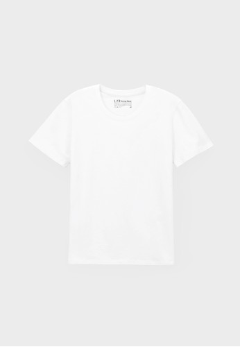 居家圓領esprit 評價上衣 (有機棉)-93000-白, 服飾, 素色T恤