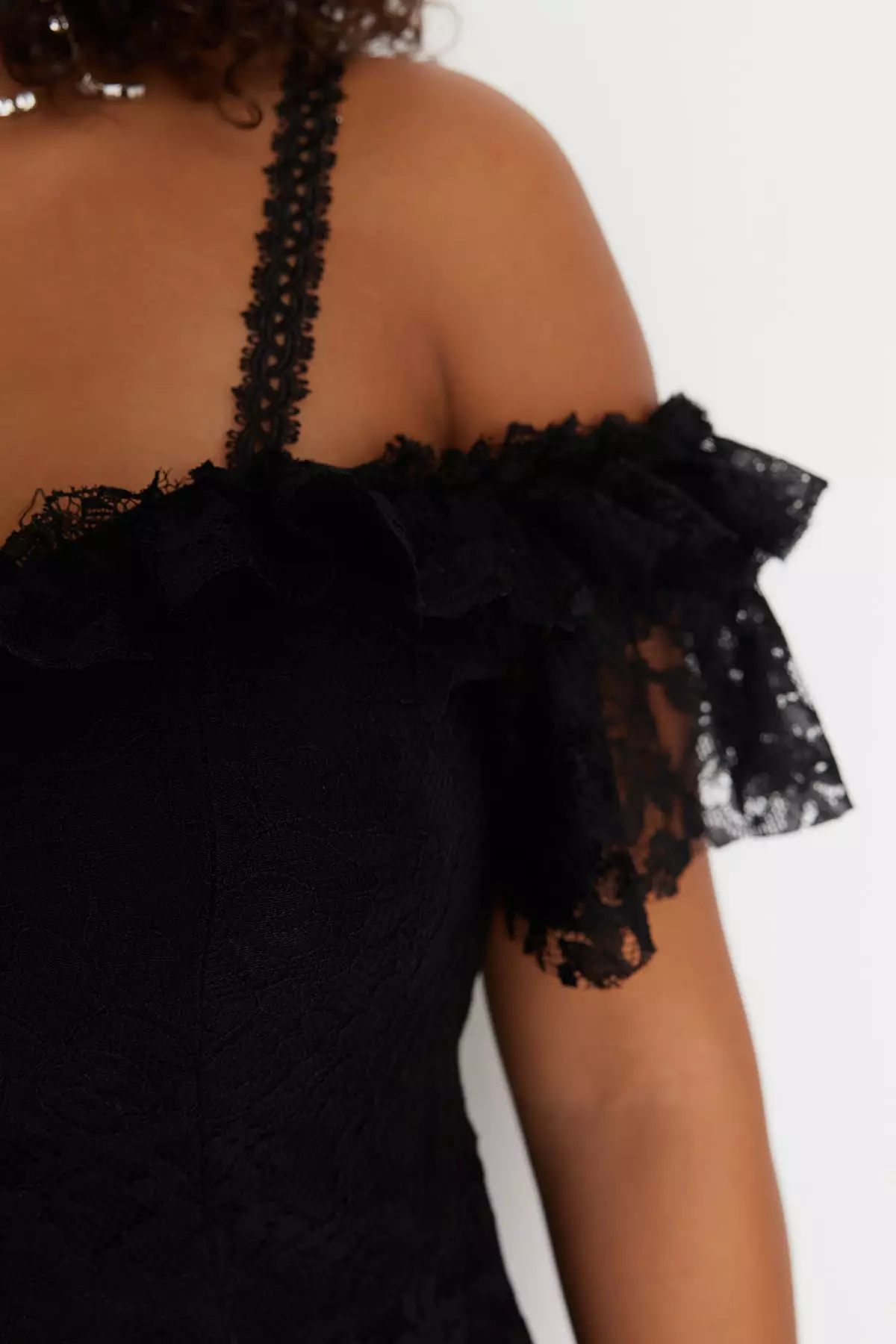 Black Strap A-Line/Flared Lace Long Evening Dress/Graduation/Engagement/Evening Dress