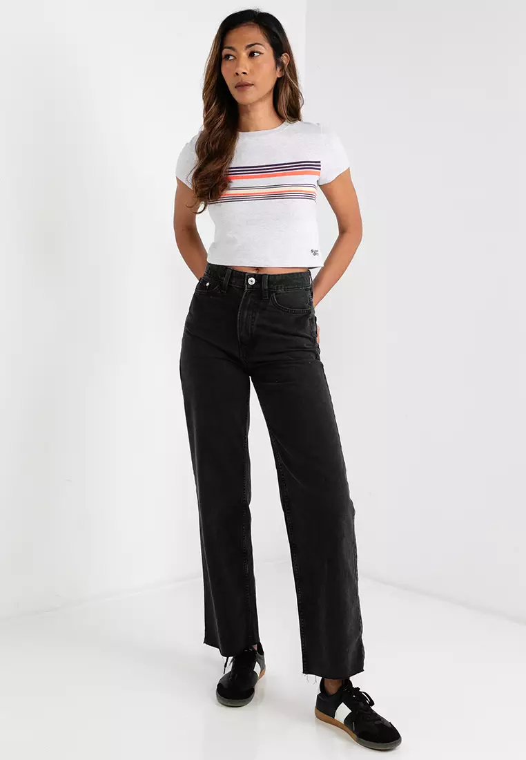 Vintage Stripe Crop Tee
