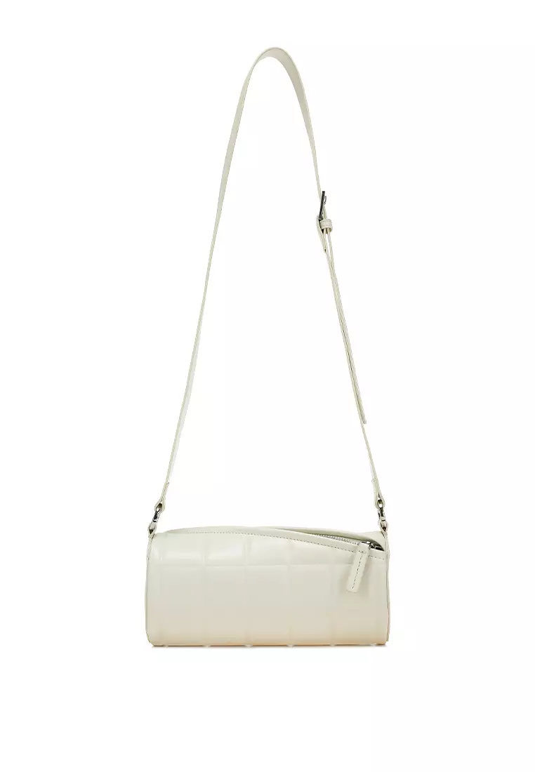 Tas Selempang Bantal Silinder Krim