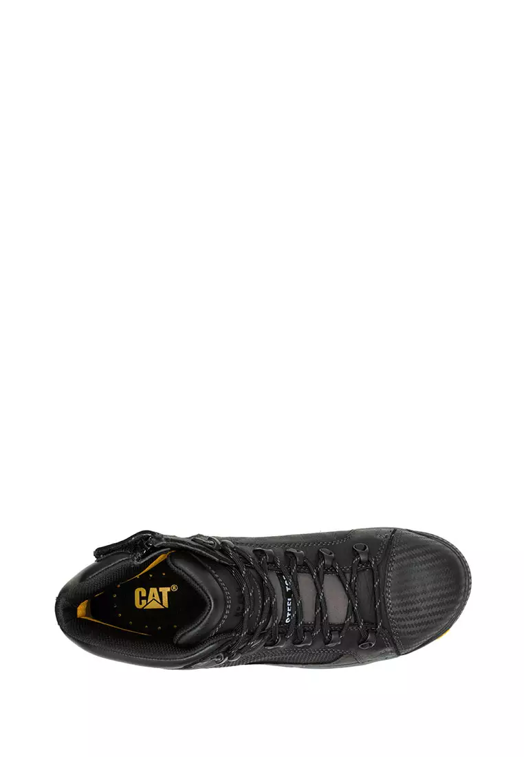 Men's Convex Mid Side Zip Steel Toe Boots - Black (P720055) | Safety Shoes