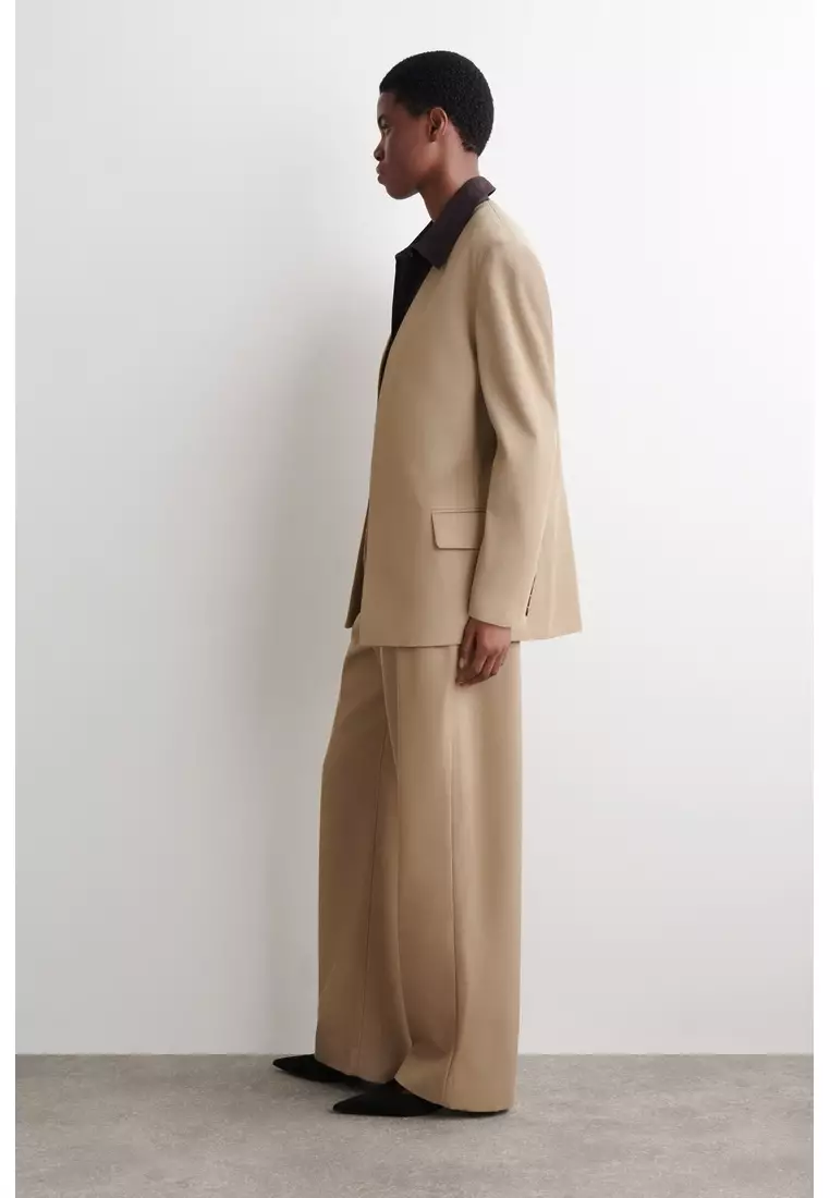 WOOL-TWILL STRAIGHT-LEG TROUSERS