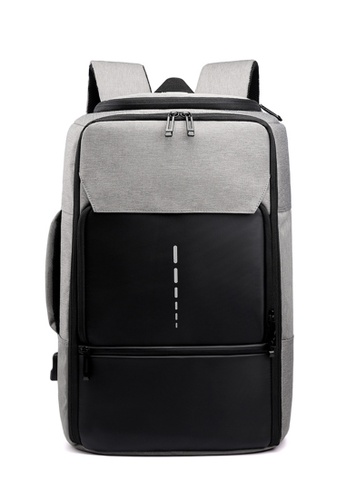 Lara grey Men's Trendy Korean Style Business Laptop Backpack Travel Day-pack - Grey CD6E9AC136BD67GS_1