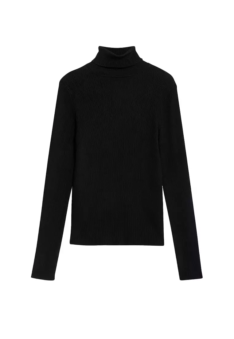 Ribbed Roll Neck Jumper