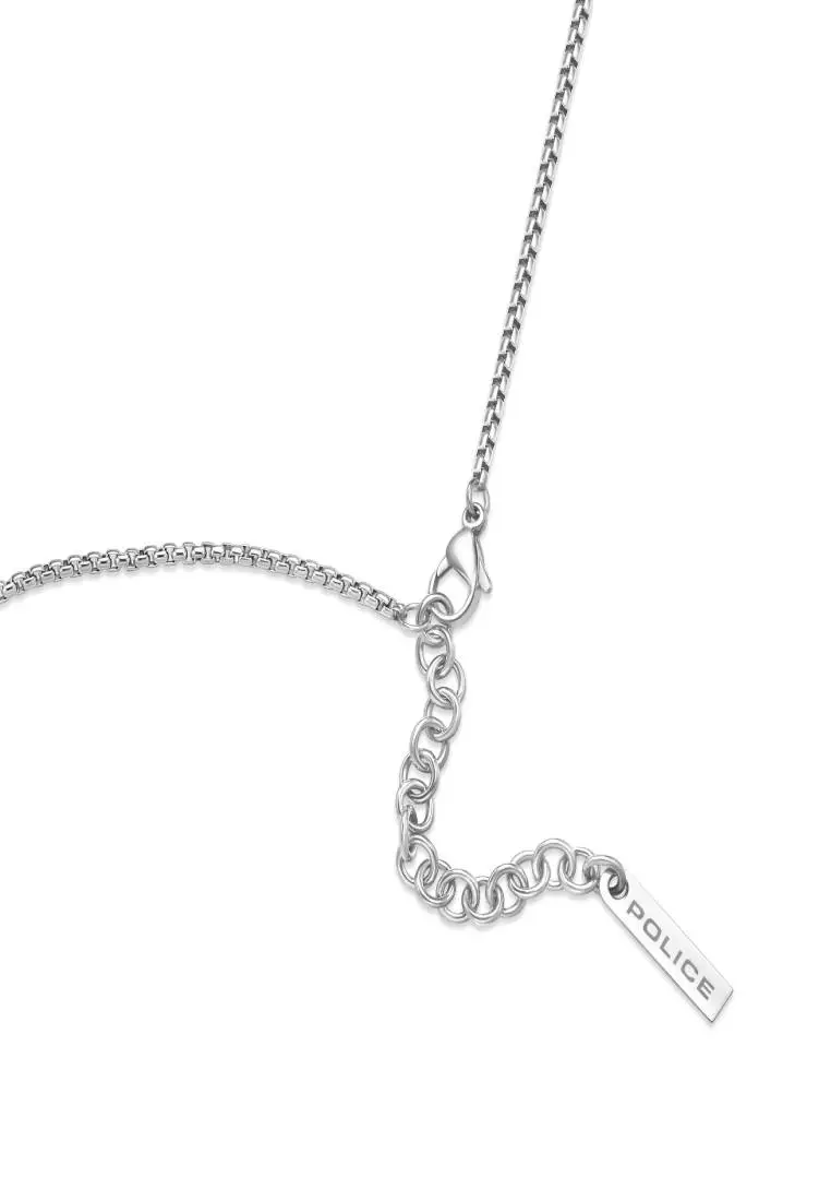 Police Spirit Silver Stainless Steel Necklace For Men PPEAGN0036401