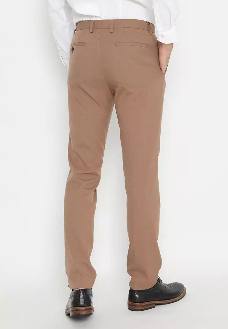 Jobb Bellmore-B Celana Panjang Pria Modern Slim Fit Light Brown 3.1