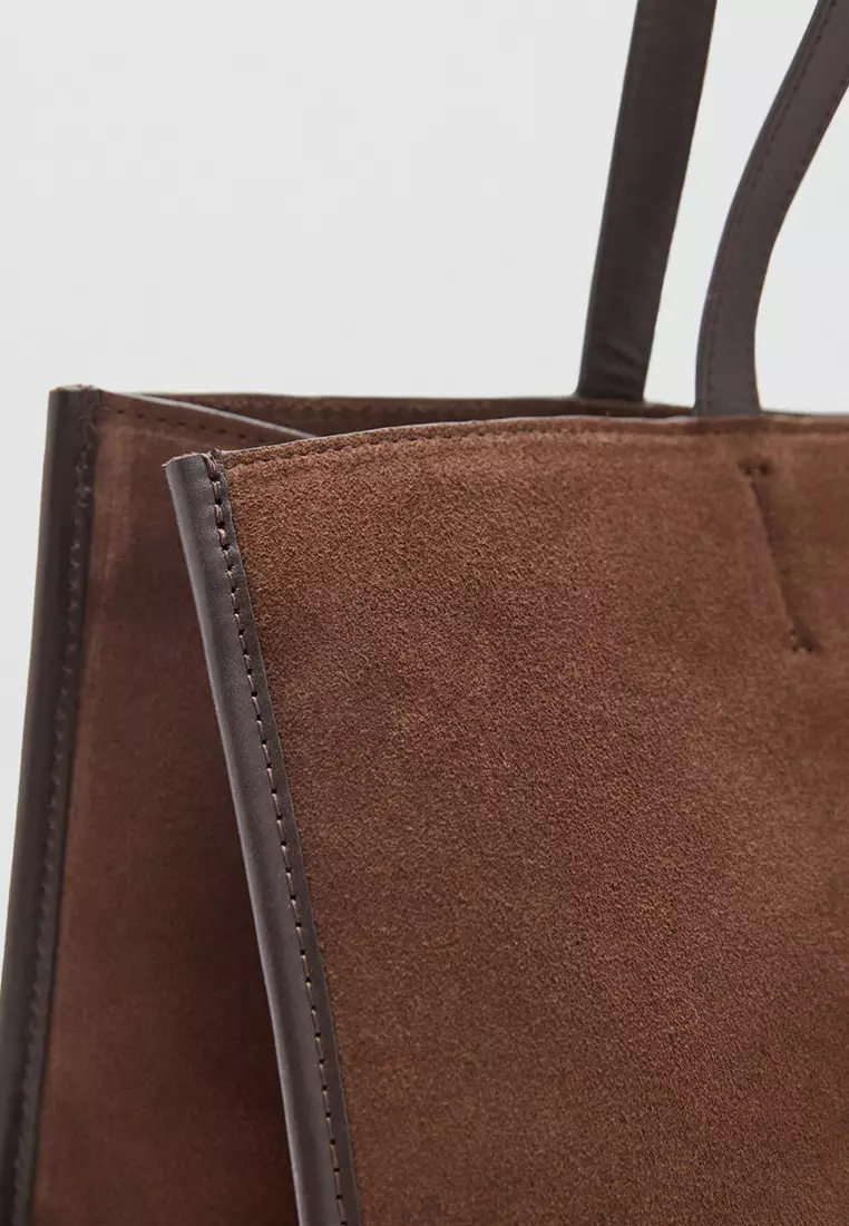 Suede Leather Shopper Bag