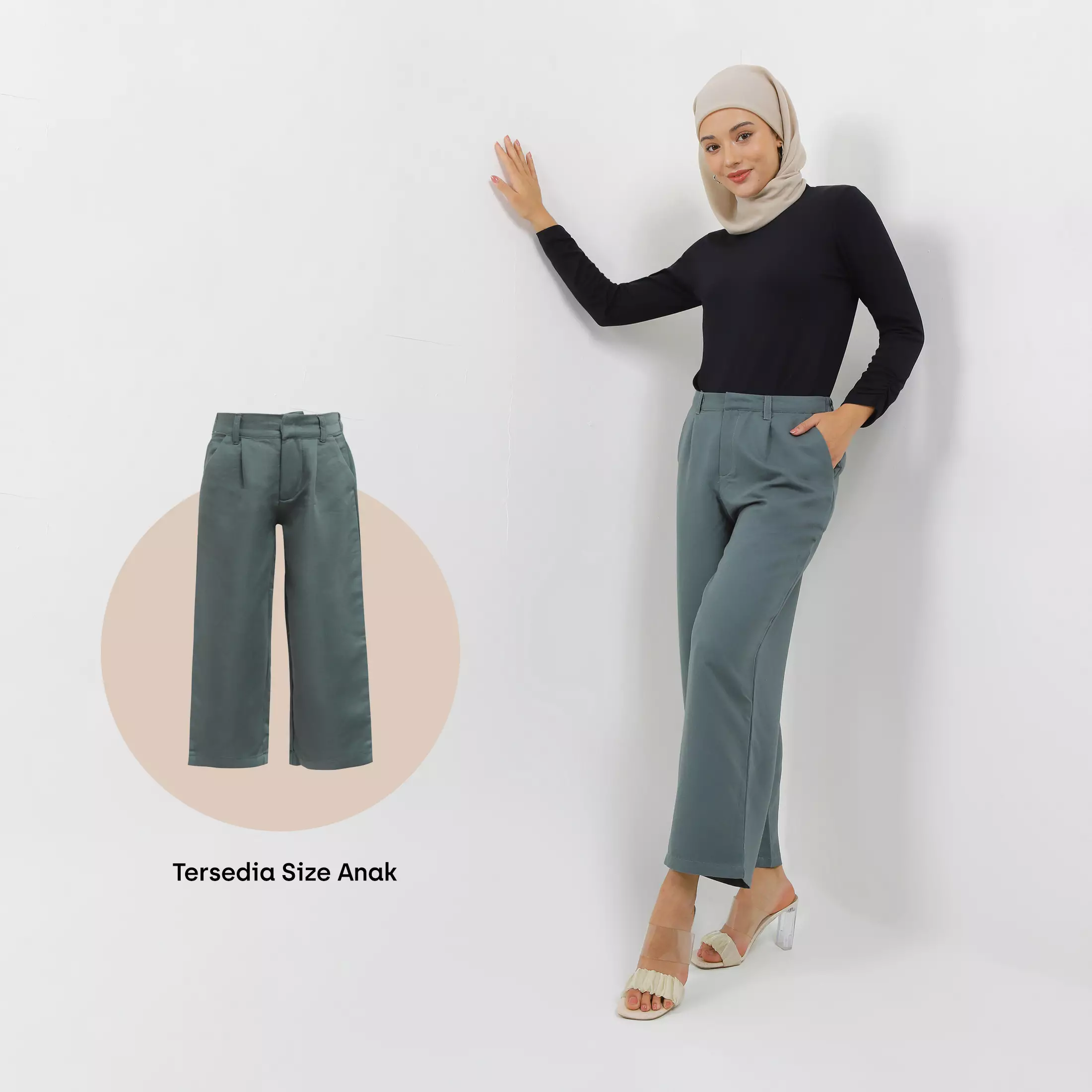 MFMW Zendesi Celana Panjang Kulot Hijau Botol