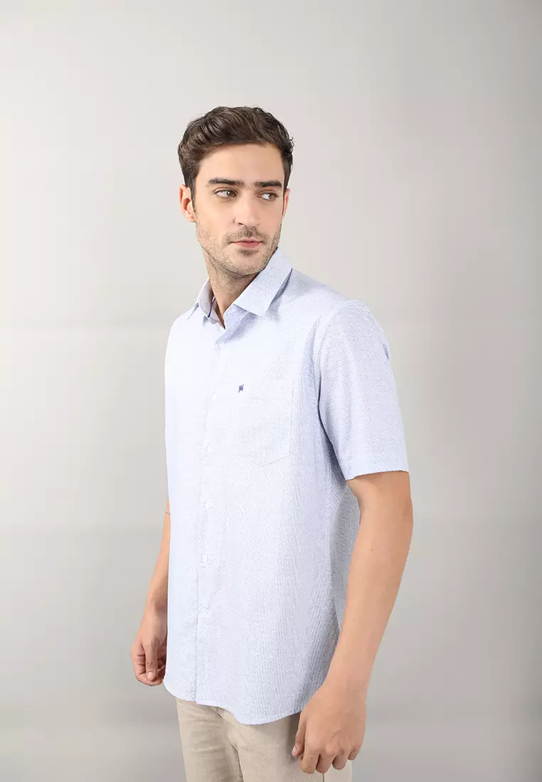 Johnwin - Regular Fit - Kemeja Formal Pria - Biru - FSH.650.K252.887.C S/S
