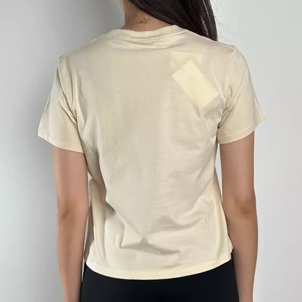 Kaos MARDI MERCREDI FLOWER BEIGE CREAM TSHIRT SLIM 100% ORIGINAL