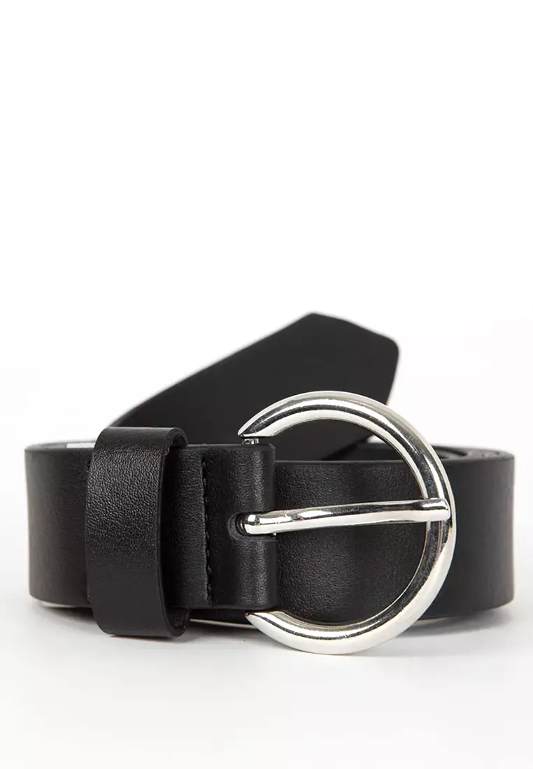 Buy DeFacto Oval Buckle Faux Leather Classic Belt Online ZALORA