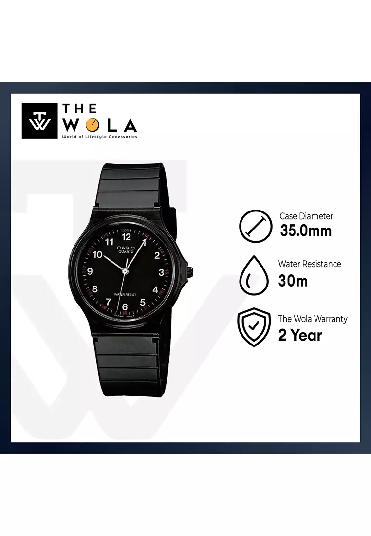 Men's Analog MQ-24-1B Black Resin Band Casual Watch