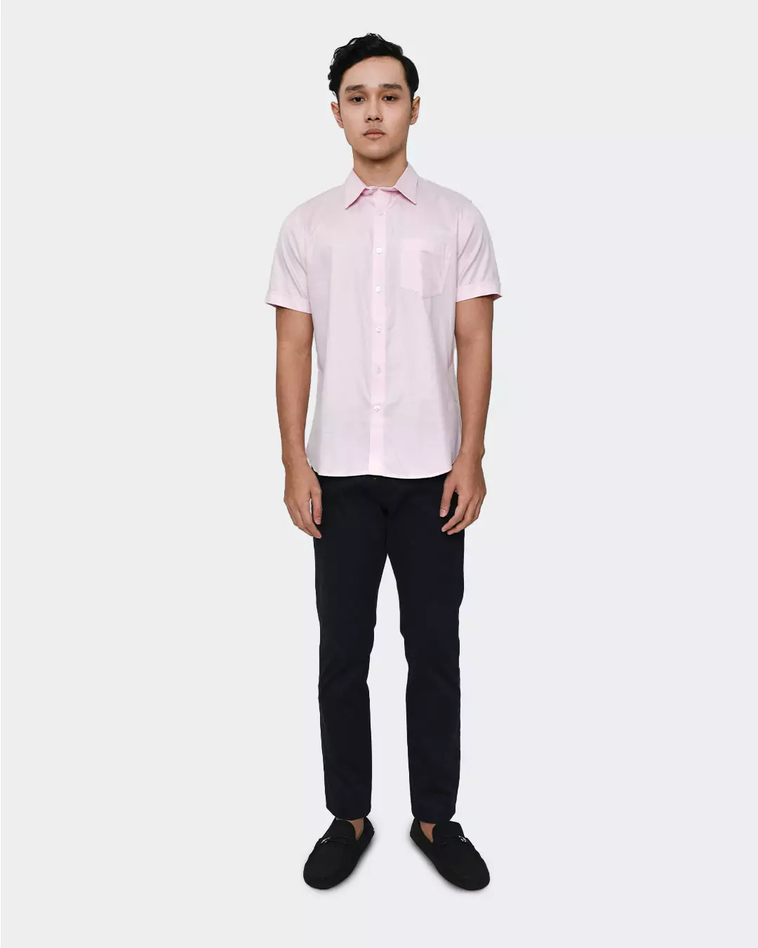 MANZONE kemeja Formal lengan pendek CESSNA-LIGHT PINK