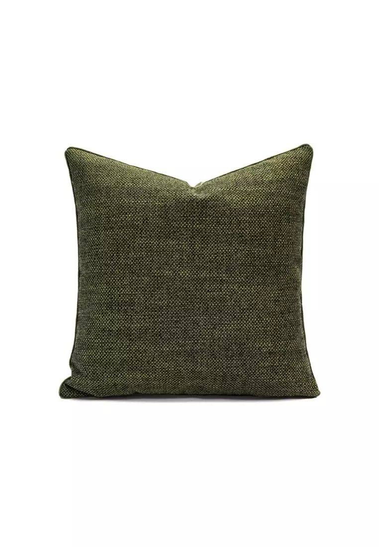 Buy FURNY MATTER Army Green Woven Textured Throw Pillow Cover Online