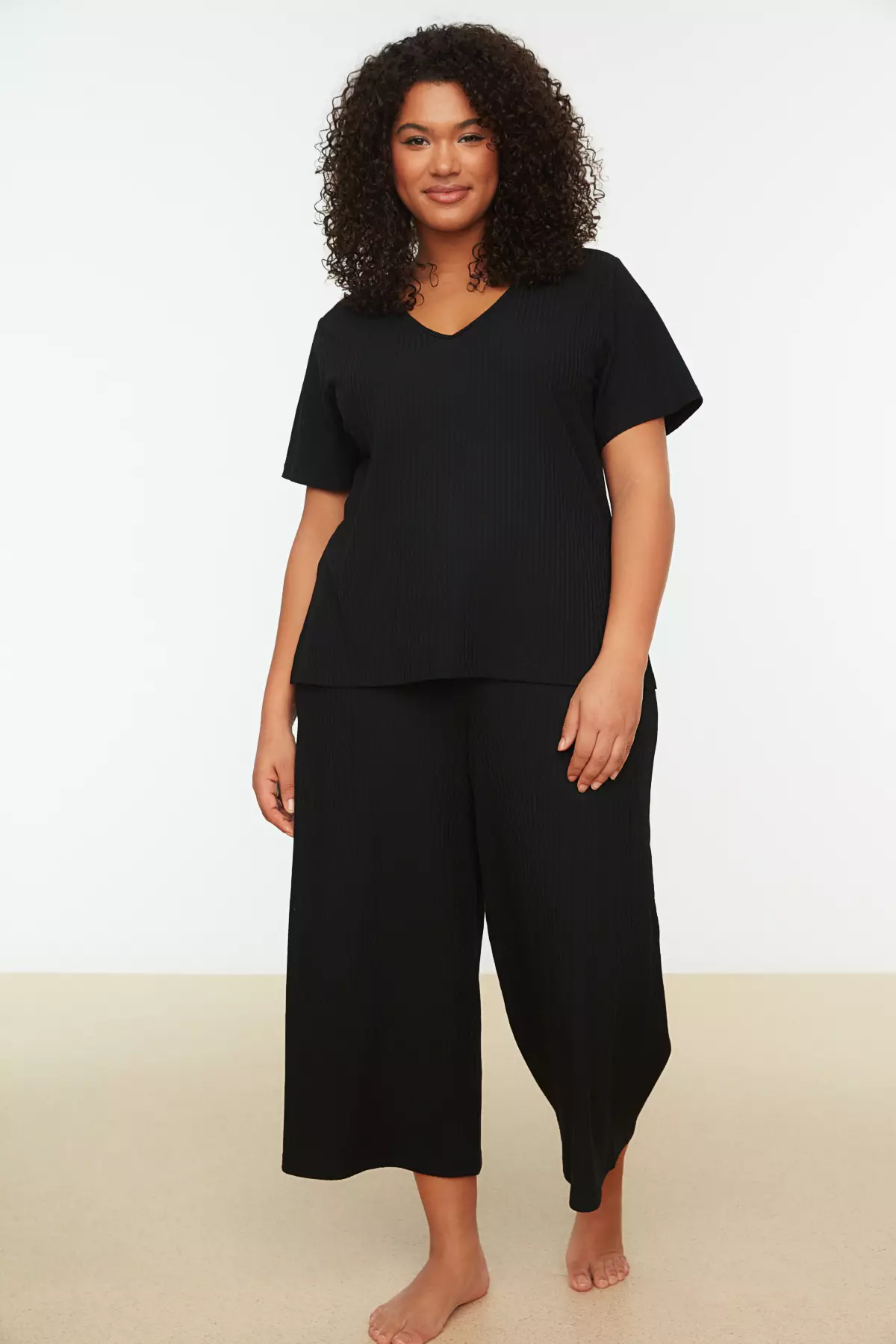 Trendyol Plus Size Knitted Pajamas Set 2025 Buy Trendyol Online