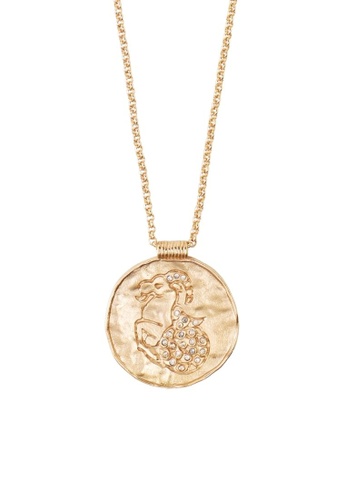 Maje gold Zodiac Medal Necklace - Capricorn 0D28CACFC86FE4GS_1