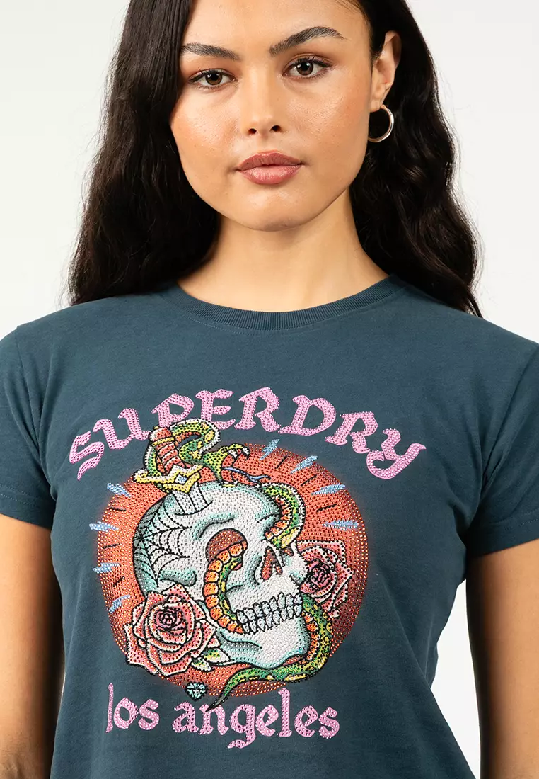 Tattoo Rhinestone Fitted Tee