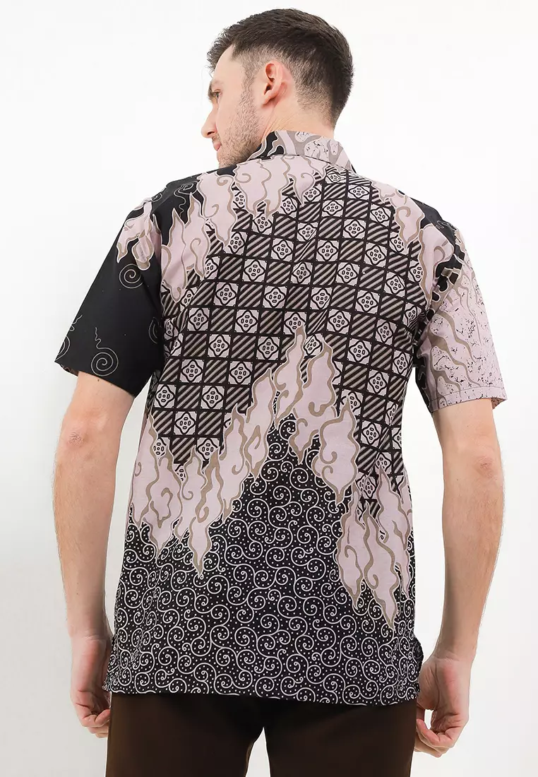 Saroja Kemeja Batik Exclusive Premium Pria Casual Modern Lengan Pendek