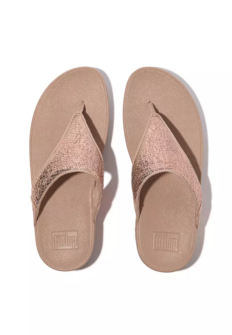 Lulu Crinkled-shimmer Toe-post Sandals