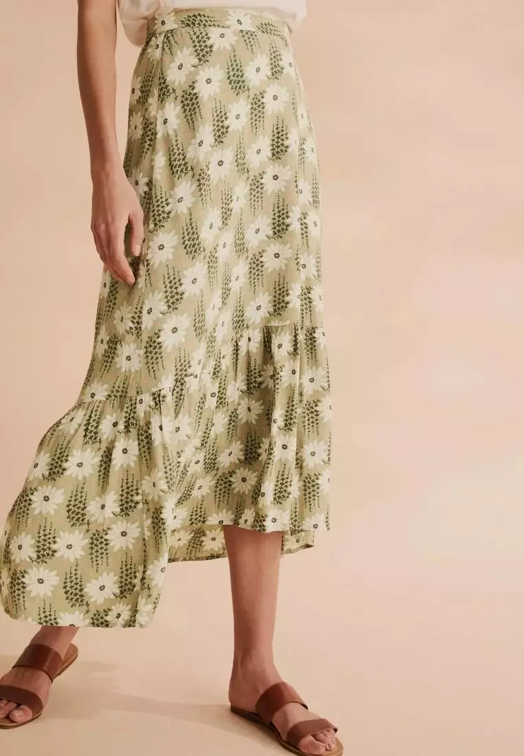 Floral midi skater skirt sale