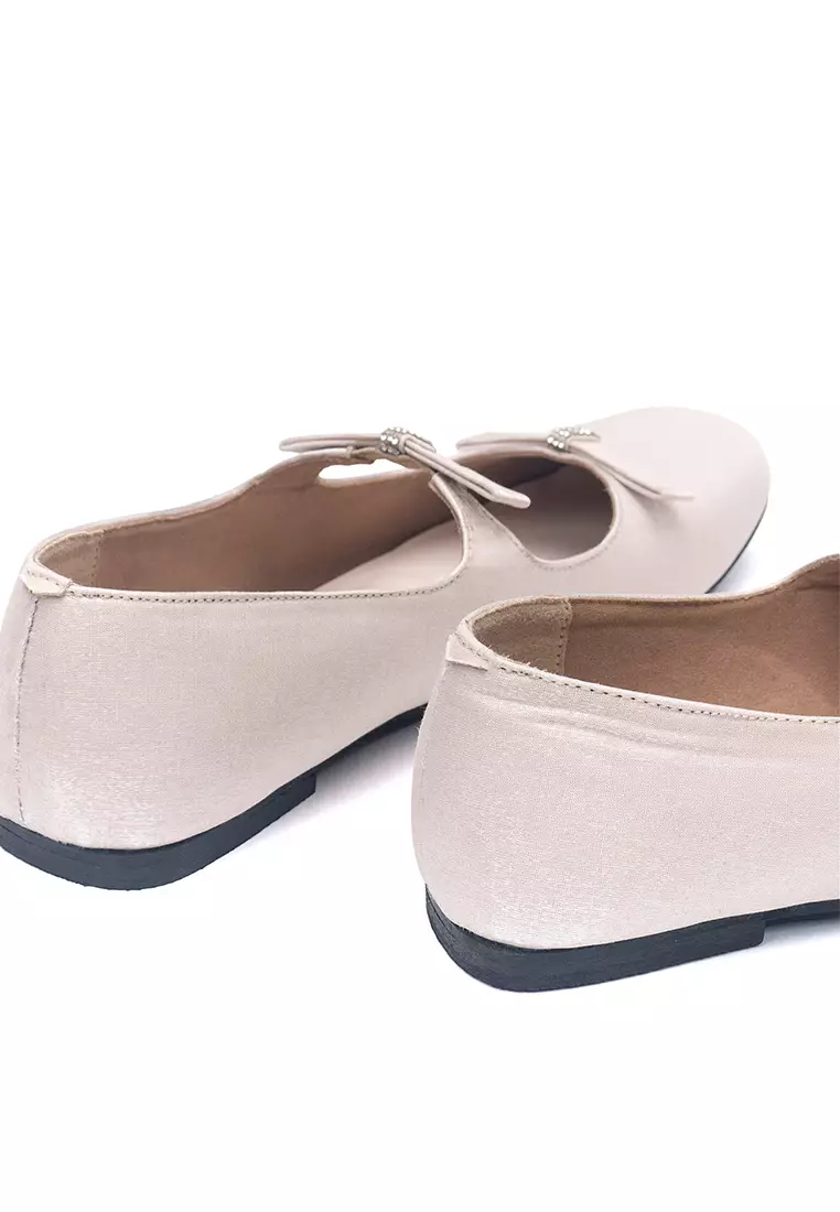 Chloe Balerina Flat Shoes in Beige