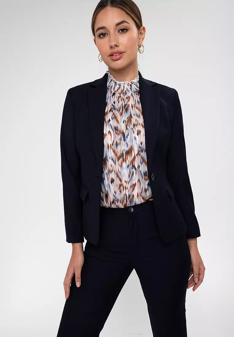 One Button Tailored Pants Suit