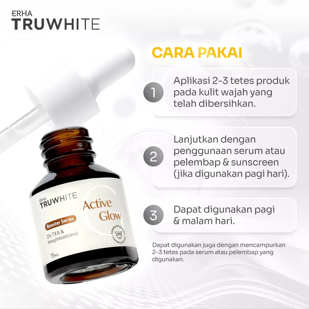 ERHA Truwhite 3% Txa & Hexyl Resorcinol Active Glow Booster 15Ml - Booster Pencerah