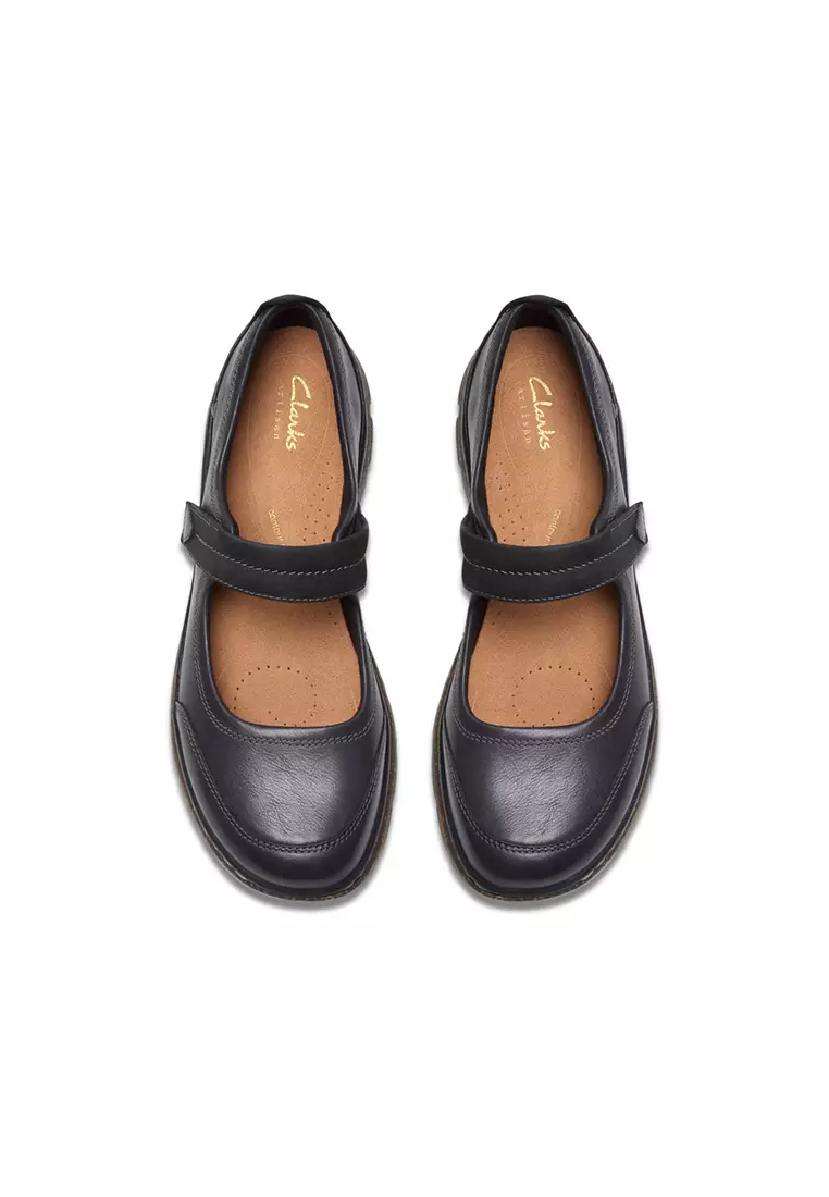 Womens Orlene Jane Mary Jane Black Leather - Wide Feet
