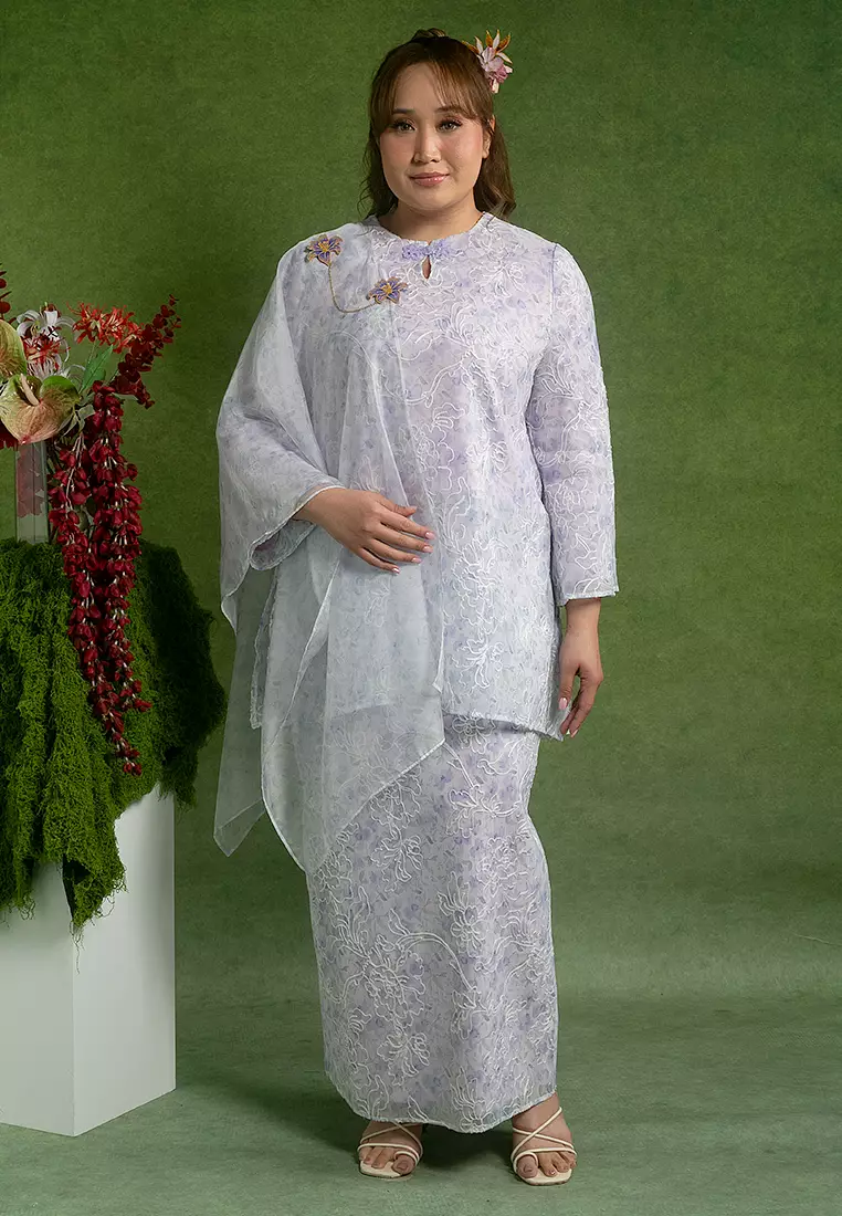 Aneesa Plus size Kurung with Shawl