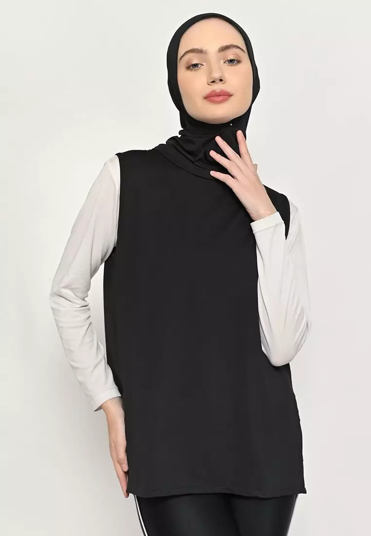 Farina Hijab Outer Black - Hijab Olahraga
