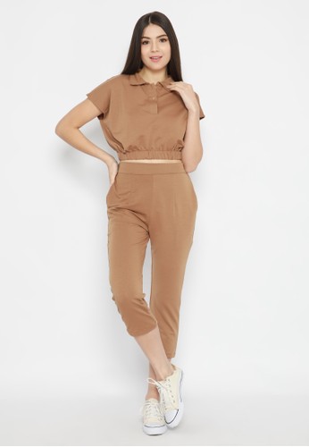 Mannequin brown Crop Ribbed Set 23A31AA772EBECGS_1