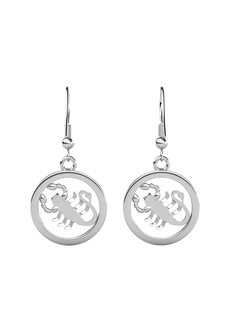 Horoscope Circlet Hook Earring SCORPIO WG  - Anting Crystal Swarovski by Her Jewellery