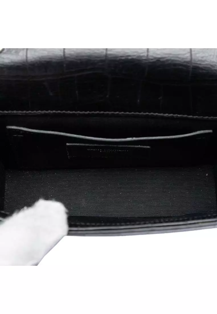 Pre-Loved Saint Laurent Small Embossed Kate Tassel Crossbody Bag